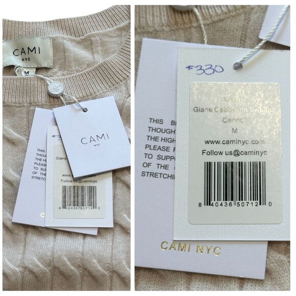Cami NYC Giana Cable-Knit Merino Wool Relaxed Fit Sweater, M, NWT - Picture 5 of 15